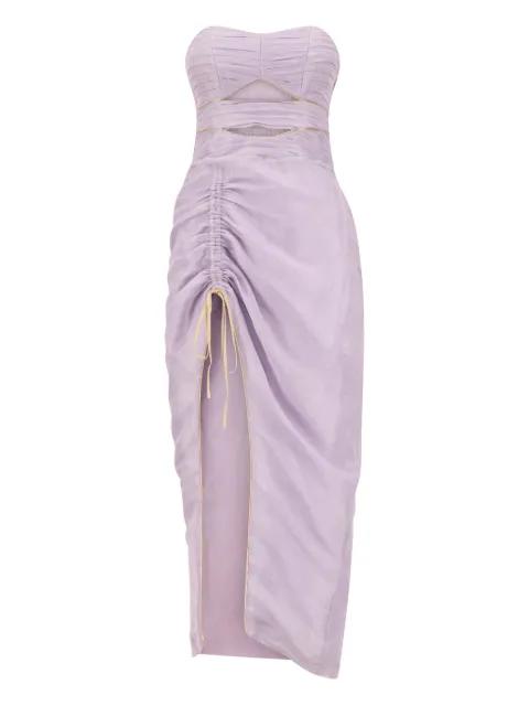 Fern cut-out ruched midi dress by SANA OSMANI