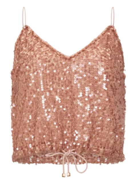 Iris sequin drawstring top by SANA OSMANI