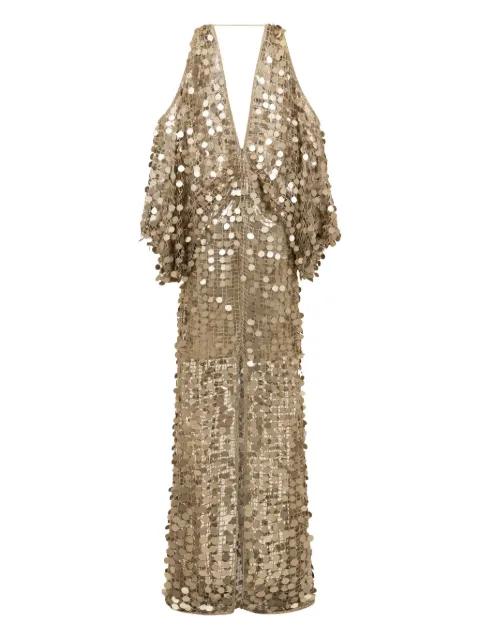 Mimi sequin open-shoulder maxi dress by SANA OSMANI