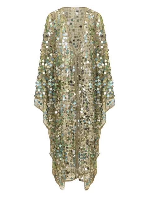 Yasmin sequin-embellished cape by SANA OSMANI