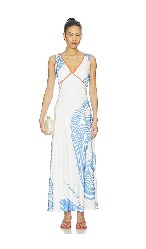 Sancia The Madeleine Dress in White,Blue by SANCIA
