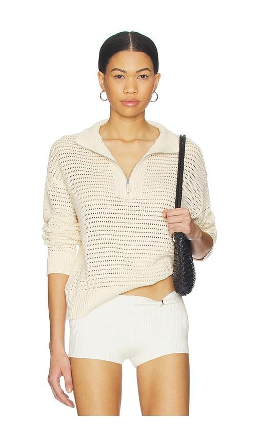 Sanctuary Open Knit 1/2 Zip Sweater in Cream by SANCTUARY