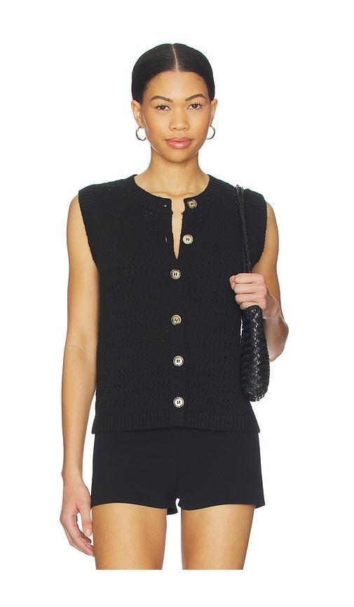 Sanctuary Pointelle Shell Top in Black by SANCTUARY