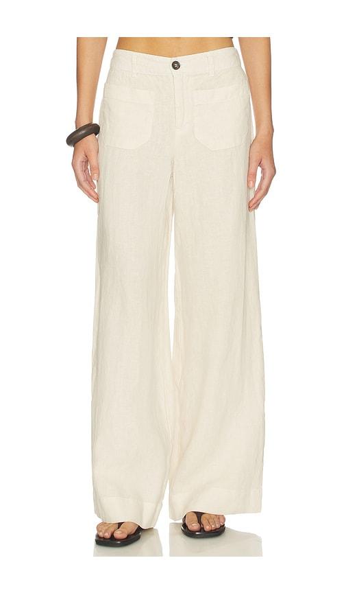 Sanctuary The Linen Marine Wide Leg Pants in Cream by SANCTUARY