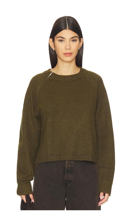Sanctuary Zip It Sweater in Dark Green by SANCTUARY