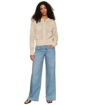 Women's Cotton Flower Pop Open-Stitch Jacket by SANCTUARY Women's Cotton Flower Pop Open-Stitch Jacket by SANCTUARY