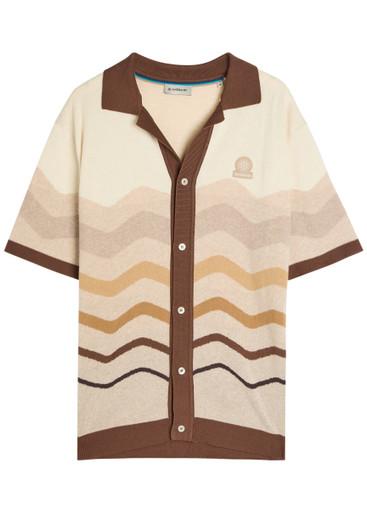 Gradient pattern knit cotton shirt by SANDBANKS