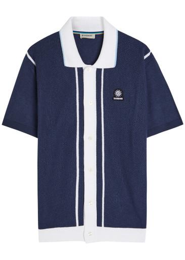 Knit striped cotton-blend shirt by SANDBANKS