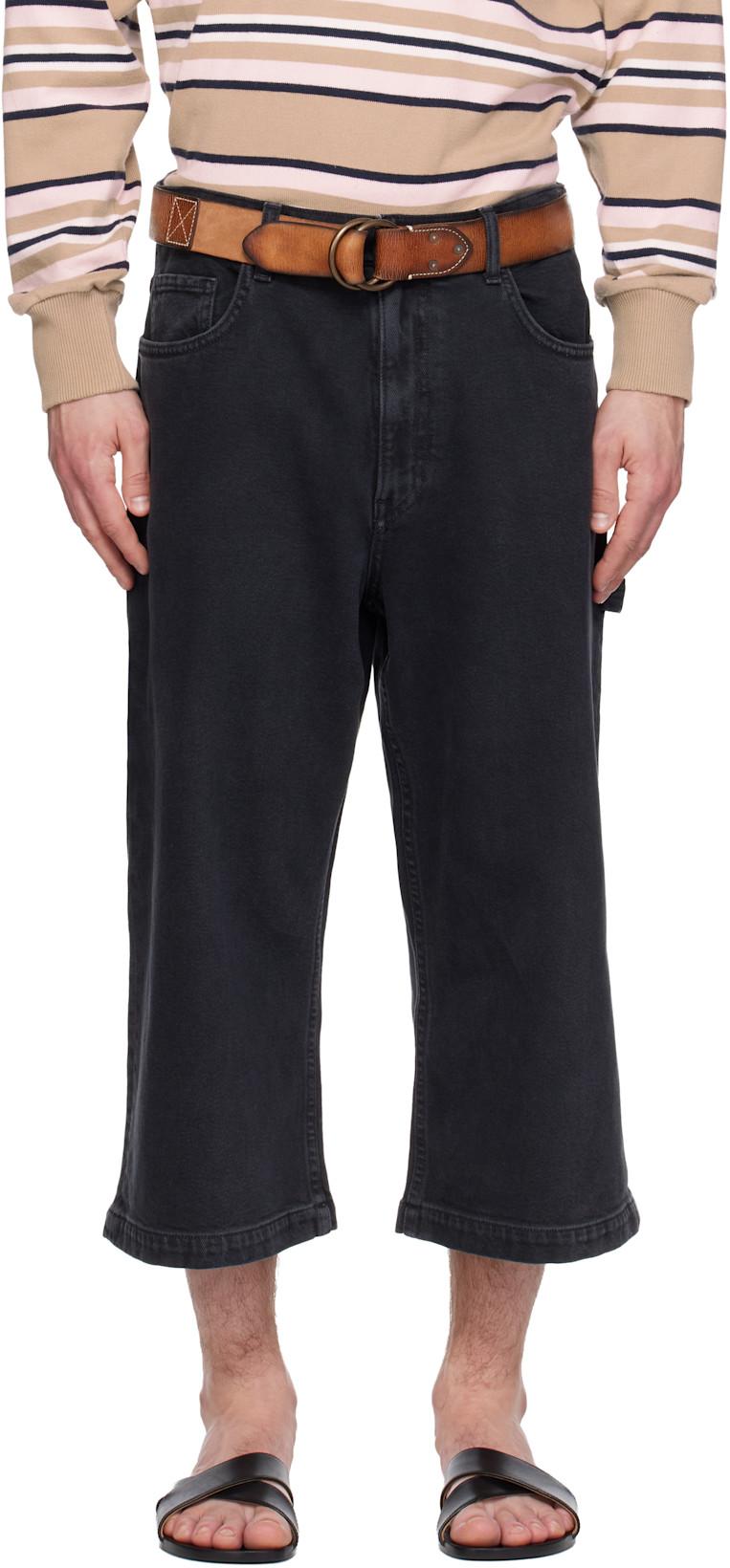 Black Wide Skater Jeans by SANDERLAK