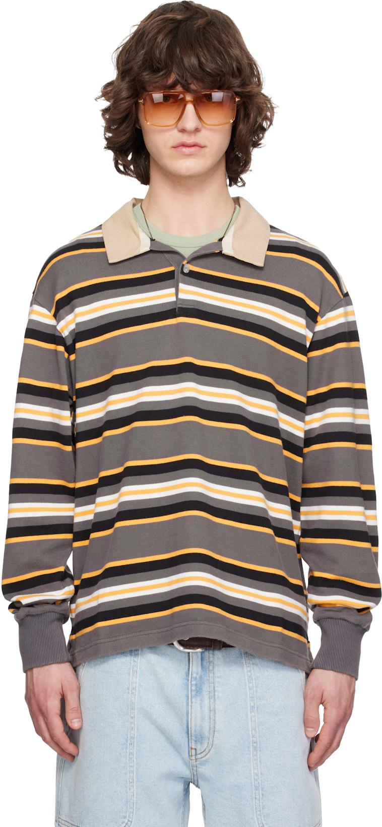 Gray & Yellow Rugby Polo by SANDERLAK