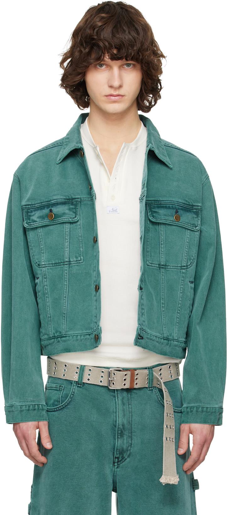 Green Faded Denim Jacket by SANDERLAK