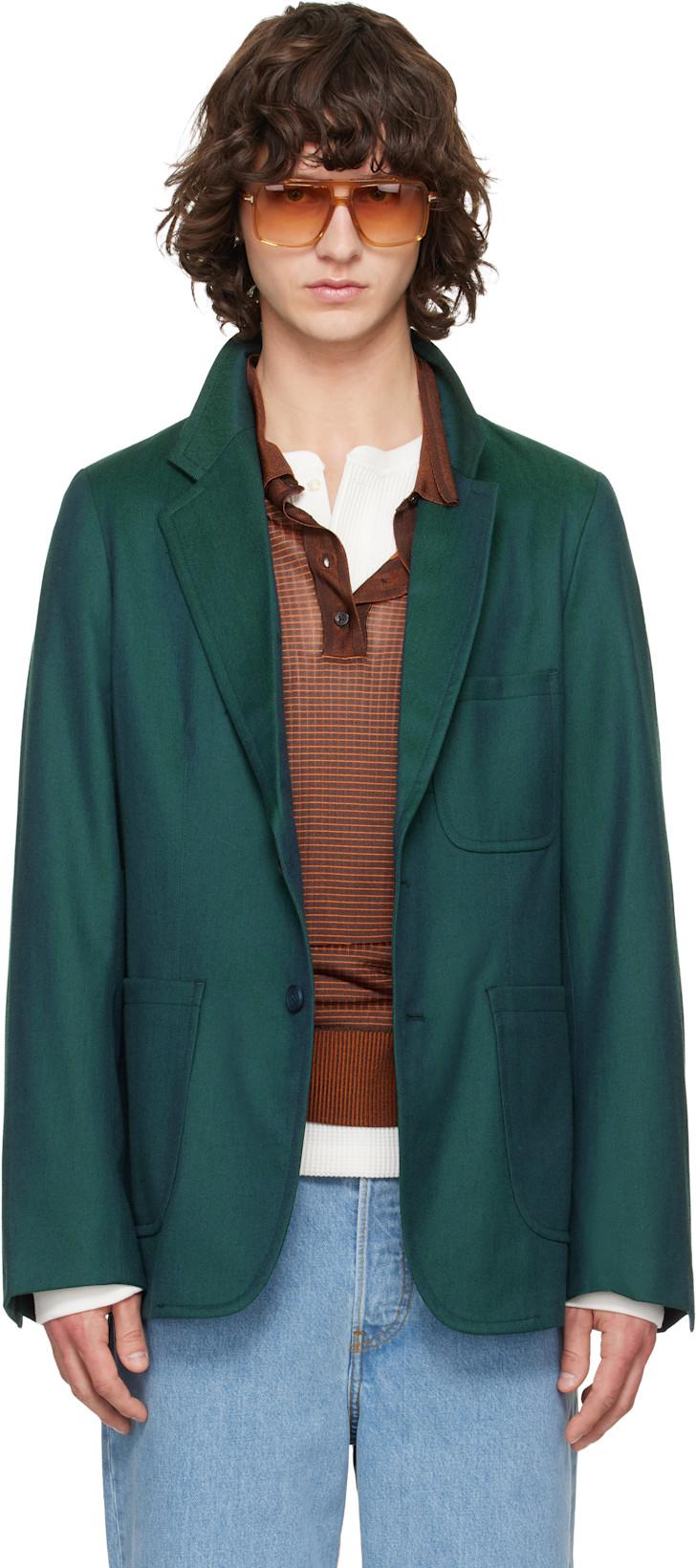 Green Single-Breasted Blazer by SANDERLAK