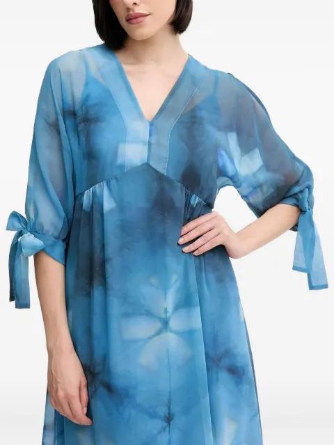 floral-print tie-sleeve midi dress by SANDRO FERRONE