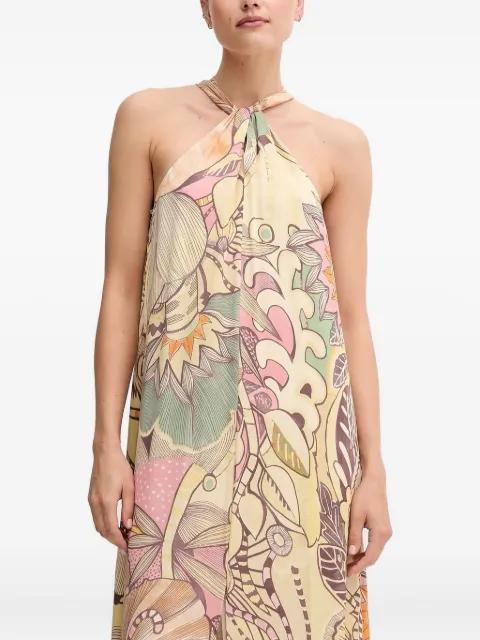 halter-neck floral-print maxi dress by SANDRO FERRONE