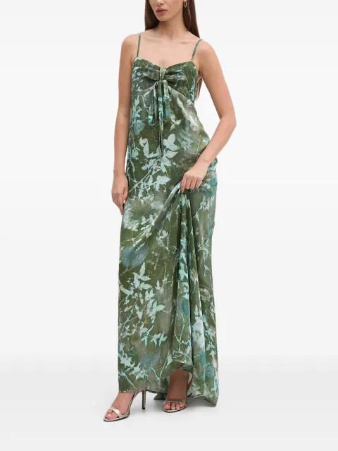 pleated tie-front maxi dress by SANDRO FERRONE