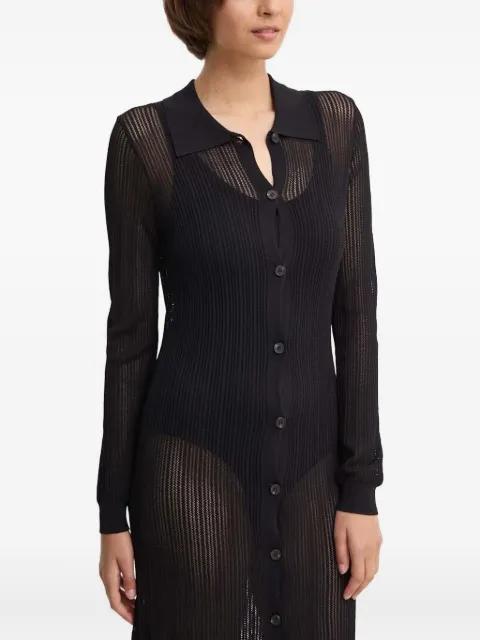 polo-neck ribbed-knit midi day dress by SANDRO FERRONE