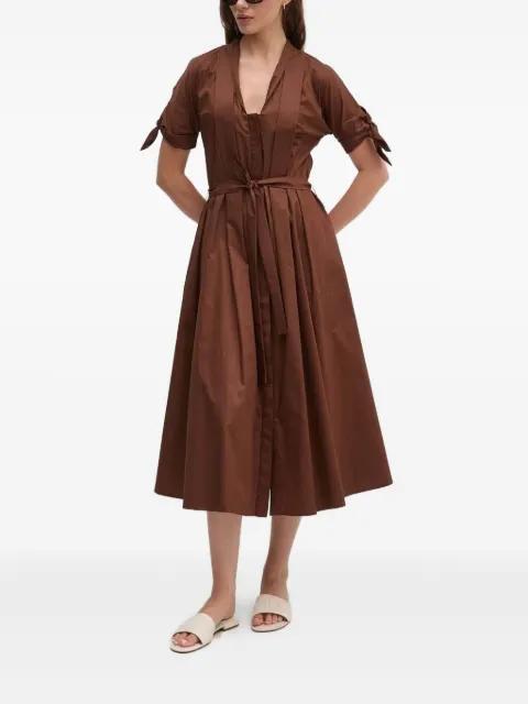 tie-cuff belted midi dress by SANDRO FERRONE