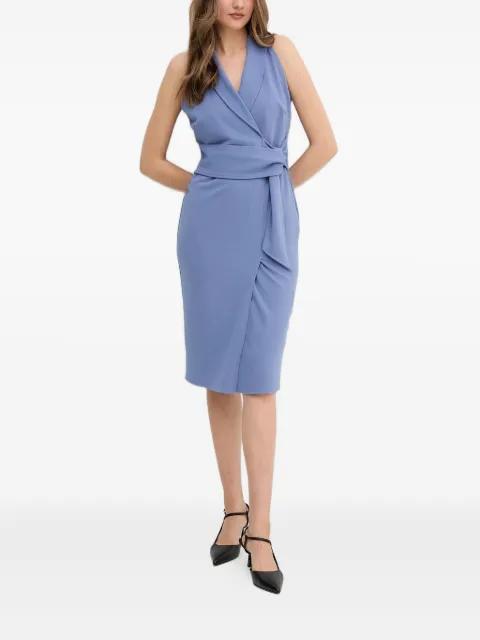 wrap-design midi dress by SANDRO FERRONE