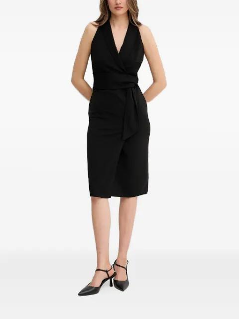 wrap-neck sleeveless midi dress by SANDRO FERRONE