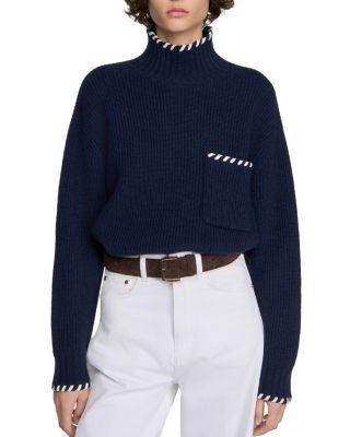 Alban Whipstitch Turtleneck Sweater by SANDRO PARIS