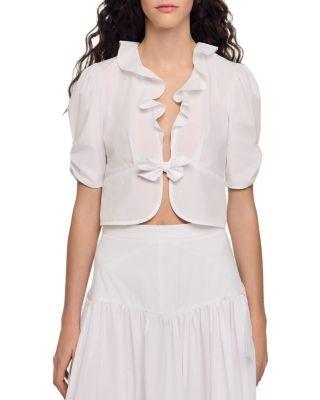 Aleo Ruffle Tie Front Top by SANDRO PARIS
