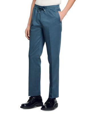 Alpha Cotton Blend Straight Leg Drawstring Pants by SANDRO PARIS