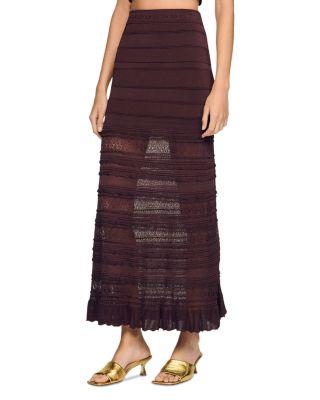 Andriane Pointelle Knit Maxi Skirt by SANDRO PARIS