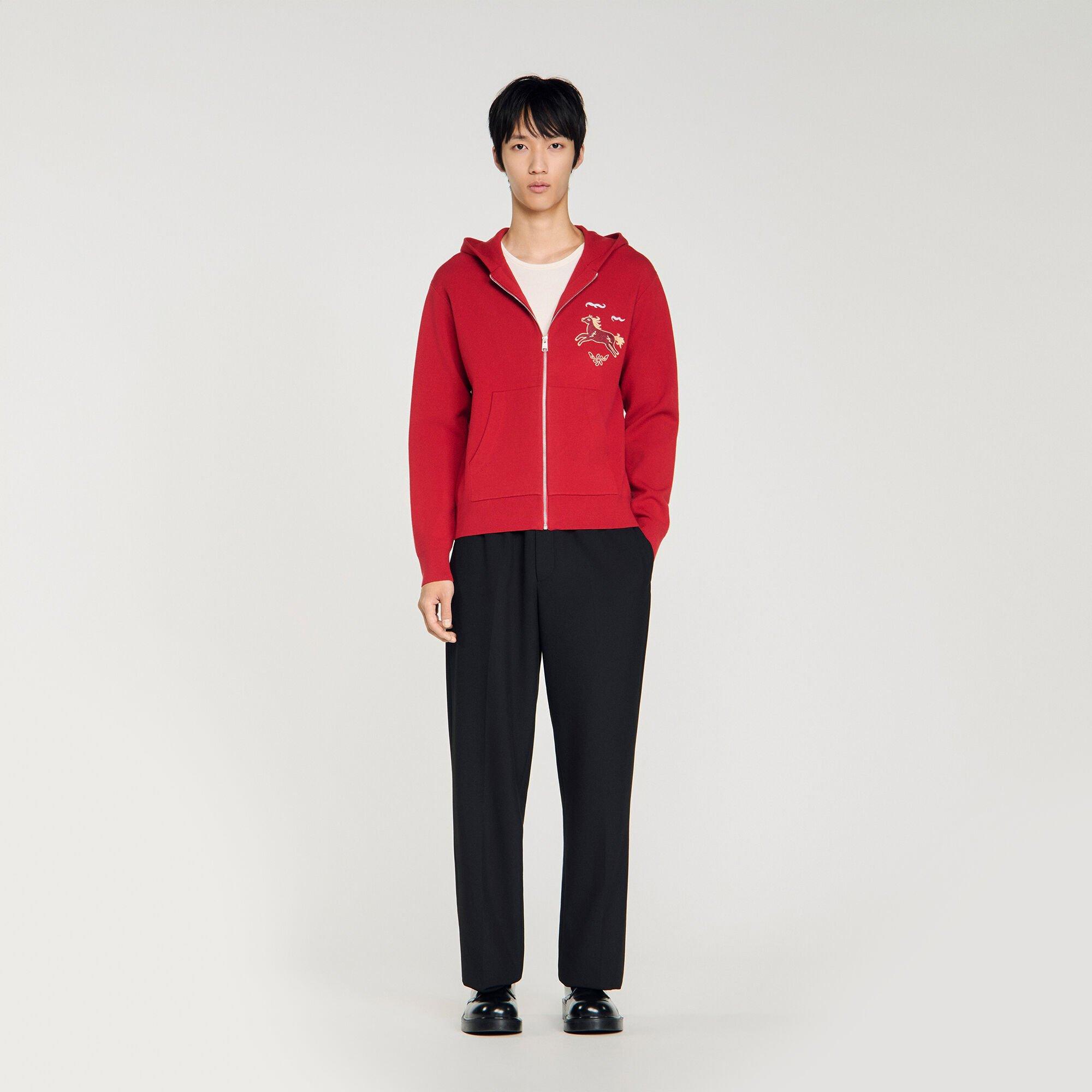 Animal print zip-up cardigan by SANDRO PARIS