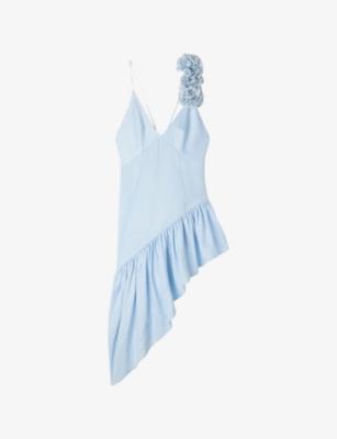 Asymmetrical Ruffle-Trim Woven Midi Dress by SANDRO PARIS