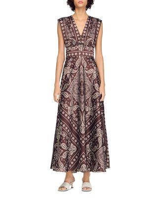 Bandana Print Maxi Dress by SANDRO PARIS