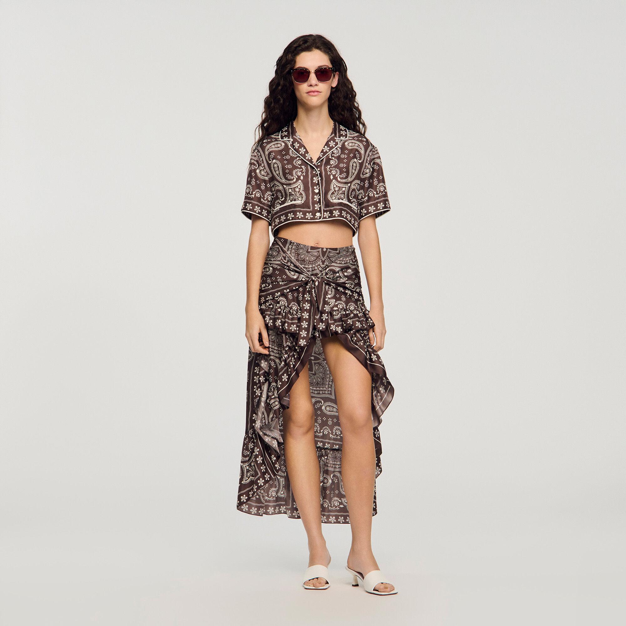 Bandana print hi-low skirt by SANDRO PARIS