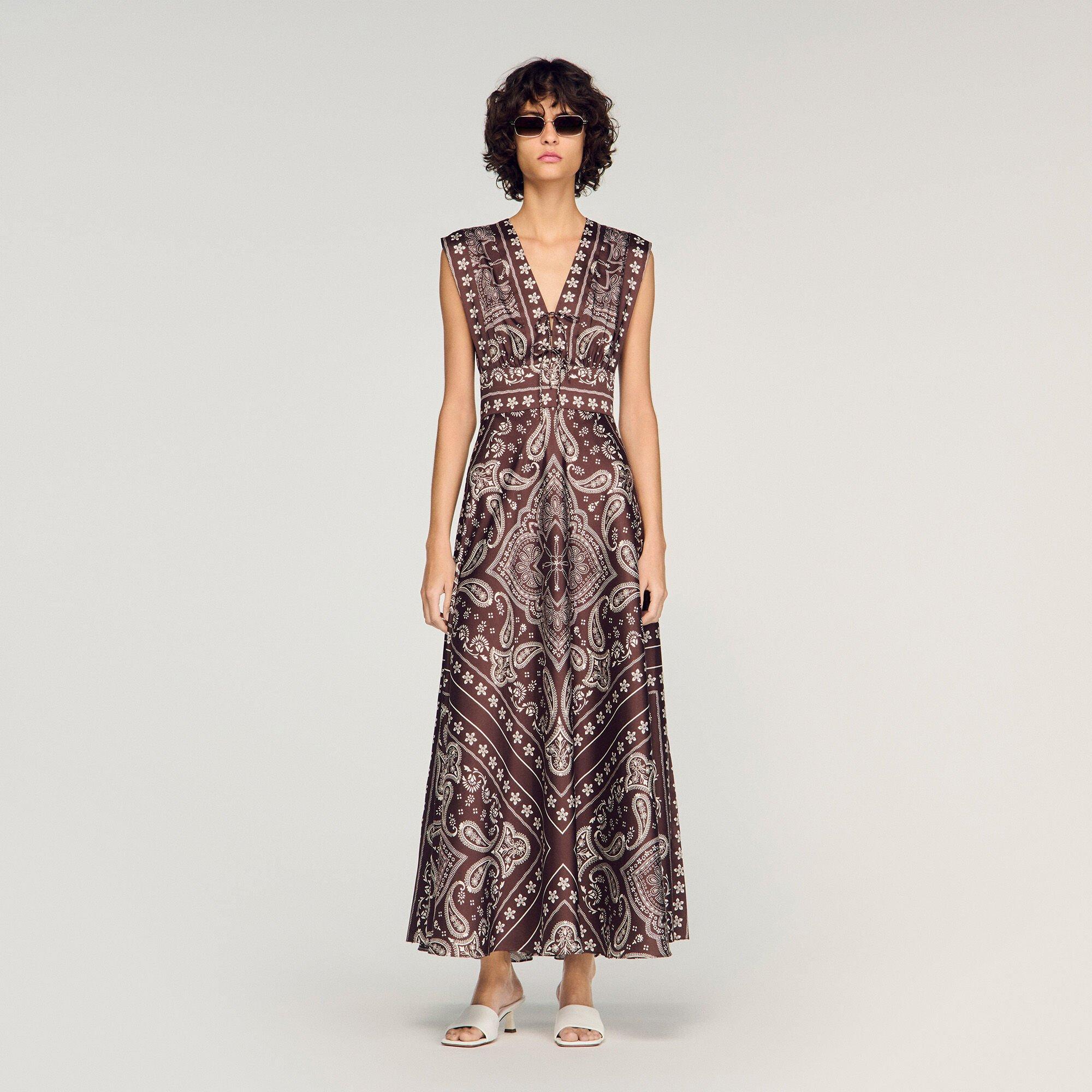Bandana-print maxi dress by SANDRO PARIS