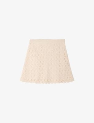 Beaded High-Rise Crochet Mini Skirt by SANDRO PARIS