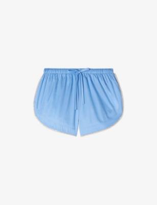 Beaded-Trim Elasticated-Waist Cotton Shorts by SANDRO PARIS