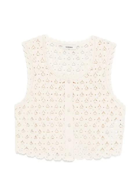 Beaded crochet vest by SANDRO PARIS