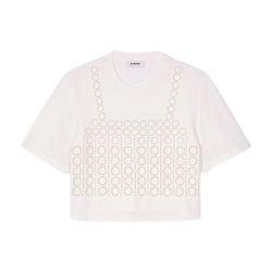 Beaded cropped t-shirt by SANDRO PARIS