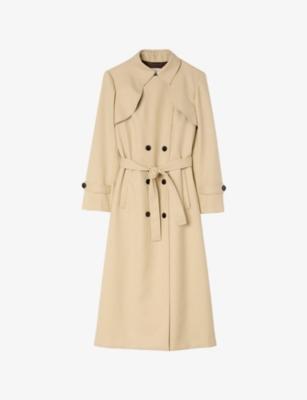 Belted-Waist Double-Breasted Stretch-Woven Trench by SANDRO PARIS