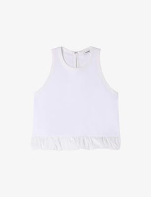 Bow-Back Ruffle-Hem Cotton Top by SANDRO PARIS
