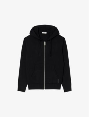 Brand-tab zipped stretch-knit hoody by SANDRO PARIS