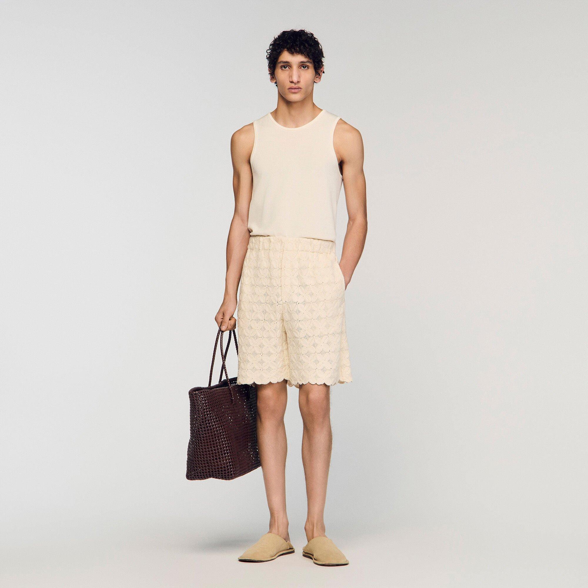 Broderie anglaise cotton shorts by SANDRO PARIS