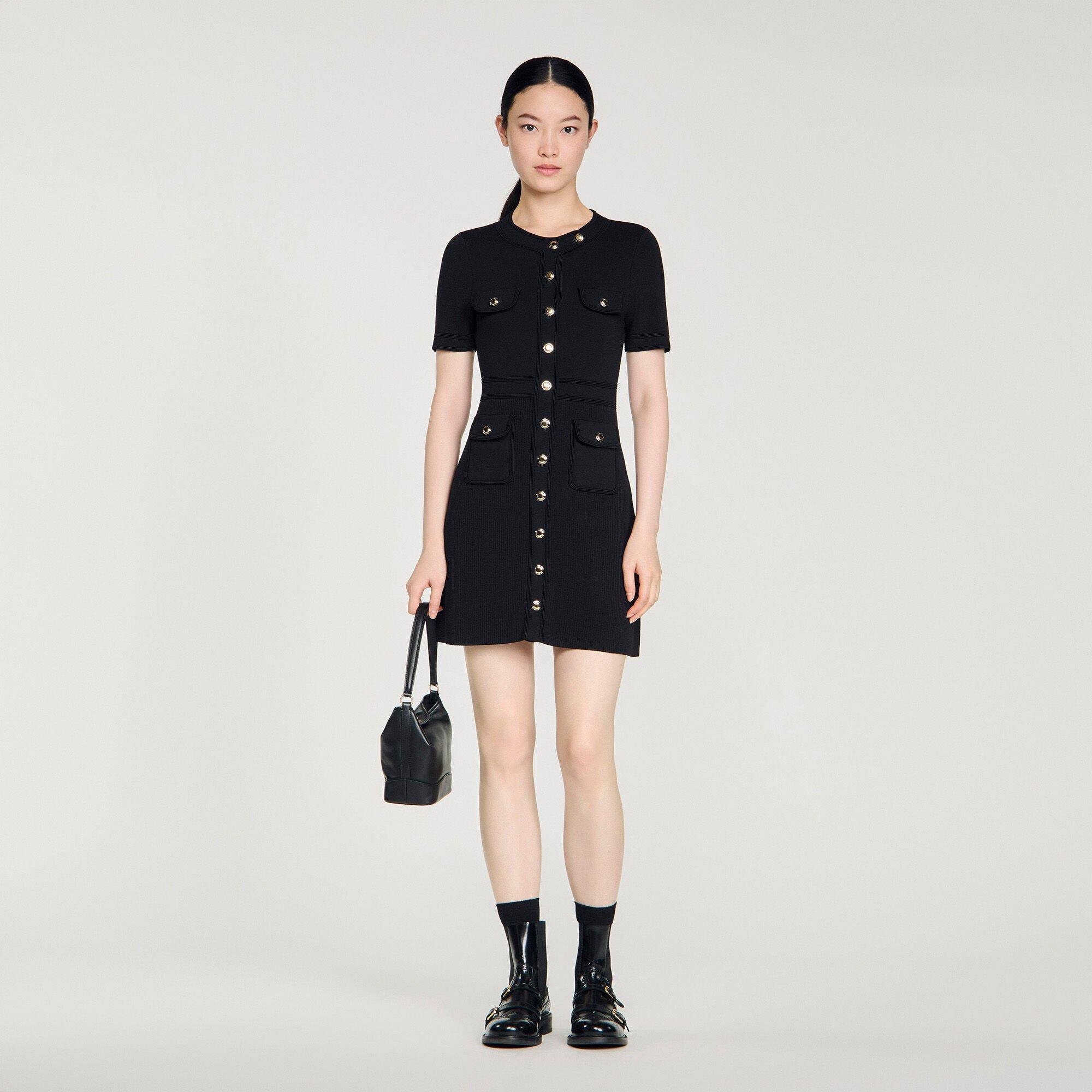 Button-up knit short dress by SANDRO PARIS