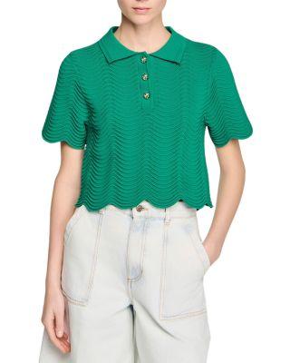 Campea Fancy Stitch Polo Top by SANDRO PARIS