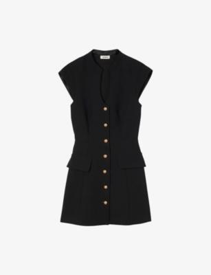 Capped-Sleeves Buttoned Knitted Mini Dress by SANDRO PARIS