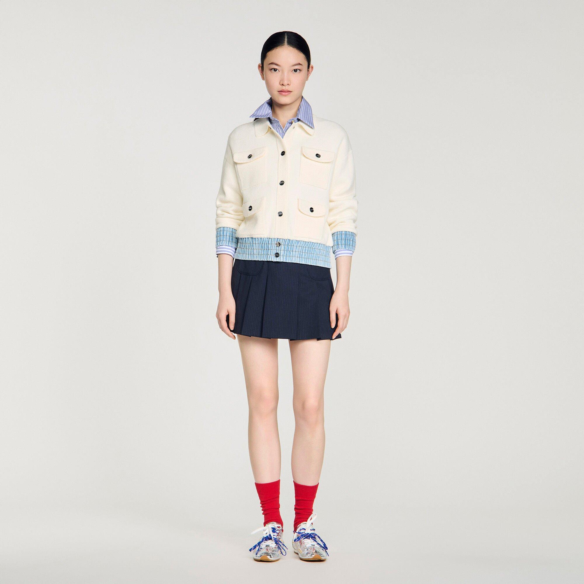 Cardigan with denim details by SANDRO PARIS