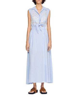 Cassandre Embroidered Maxi Dress by SANDRO PARIS