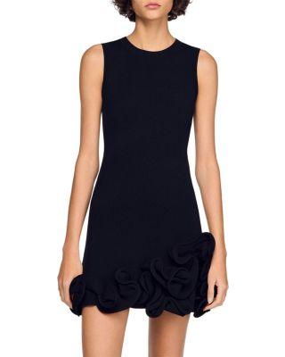 Chloe Floral Trim Knit Short Dress by SANDRO PARIS