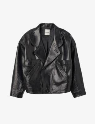 Clem relaxed-fit leather jacket by SANDRO PARIS