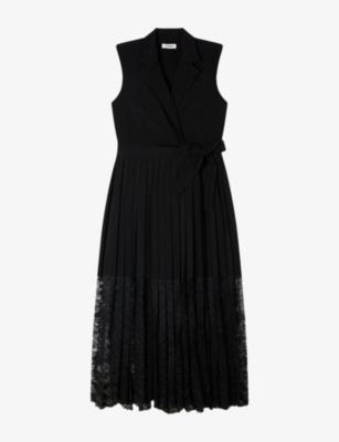 Collared Lace-Embroidered Woven Maxi Dress by SANDRO PARIS