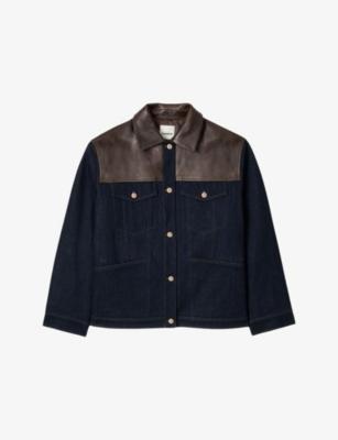 Contrast-Collar Regular-Fit Denim Jacket by SANDRO PARIS