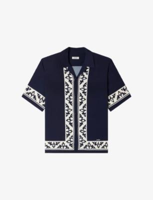 Contrast-Print Relaxed-Fit Woven Shirt by SANDRO PARIS